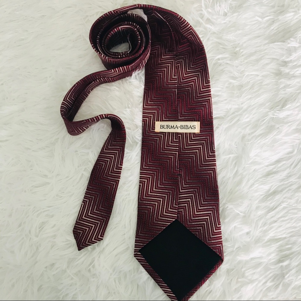 BURMA BIBAS maroon all silk men’s necktie